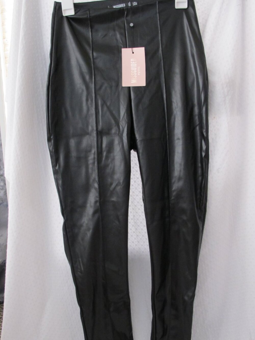 Missguided Petite Faux Leather Pintuck Legging